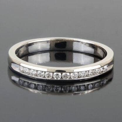 14KWG Diamond Bridal Wedding Band Ring - Image 6