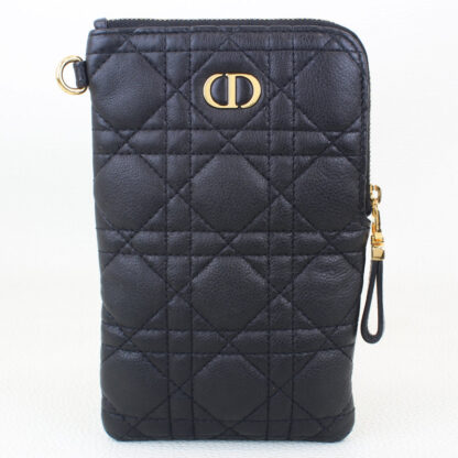 Christian Dior Black Calfskin Cannage Caro Multifunctional Pouch - Image 2