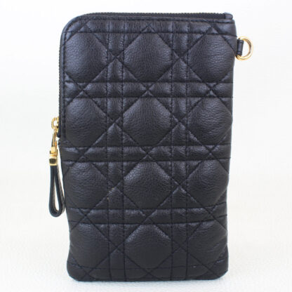 Christian Dior Black Calfskin Cannage Caro Multifunctional Pouch - Image 3