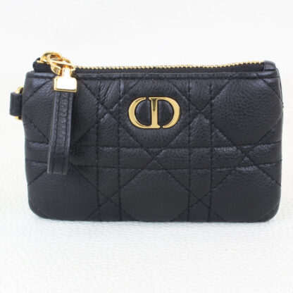 Christian Dior Black Calfskin Cannage Caro Multifunctional Pouch - Image 8