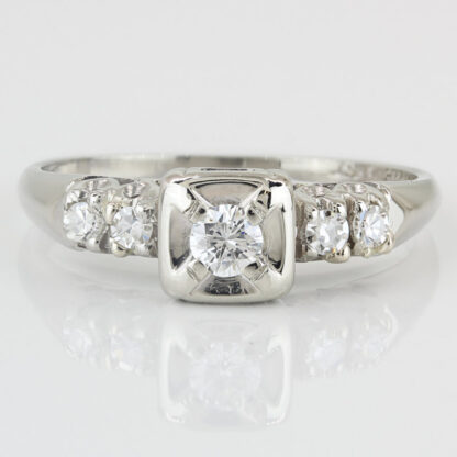 14KWG Diamond Engagement Ring Wedding Band Set by Style Crest - Image 2