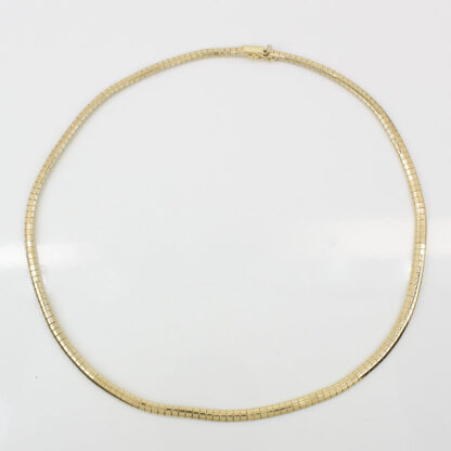 14K Yellow Gold 16.75" Omega Link Necklace Chain - Image 5