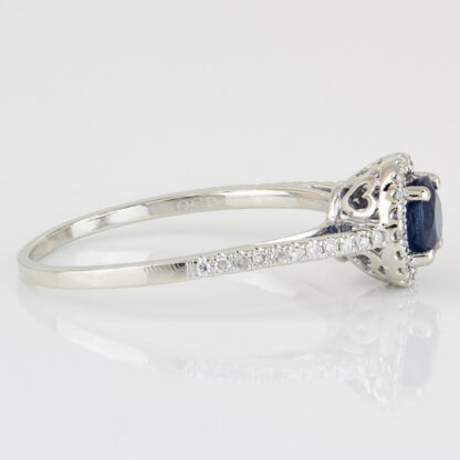 14KWG Diamond + Blue Stone Spinel Anniversary/ Wedding Engagement Ring by QCD - Image 3