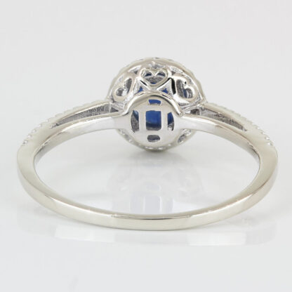 14KWG Diamond + Blue Stone Spinel Anniversary/ Wedding Engagement Ring by QCD - Image 4