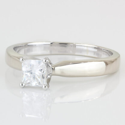 18KWG Solitaire Princess Diamond Wedding Engagement Ring by Reed & Barton - Image 2