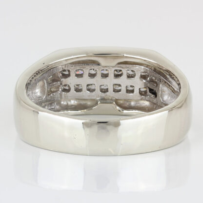 Men's 14KWG Round + Baguette Diamond Statement / Anniversary Ring - Image 4