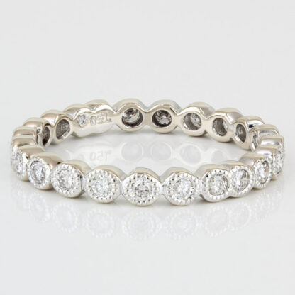 18KWG Diamond Stackable Eternity Band/Wedding Ring -Designer