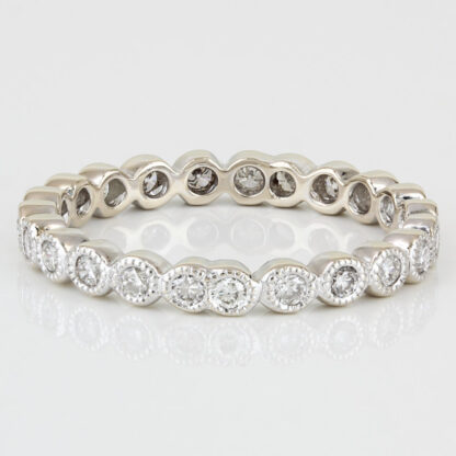 18KWG Diamond Stackable Eternity Band/Wedding Ring -Designer - Image 2