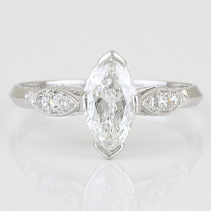 Early 1950's Platinum + Marquise Diamond Wedding Anniversary/ Engagement Ring