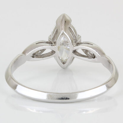 Early 1950's Platinum + Marquise Diamond Wedding Anniversary/ Engagement Ring - Image 4