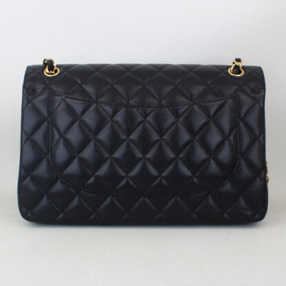 Chanel CLASSIC Lambskin Quilted Jumbo Double Flap Black Leather Crossbody - Image 2