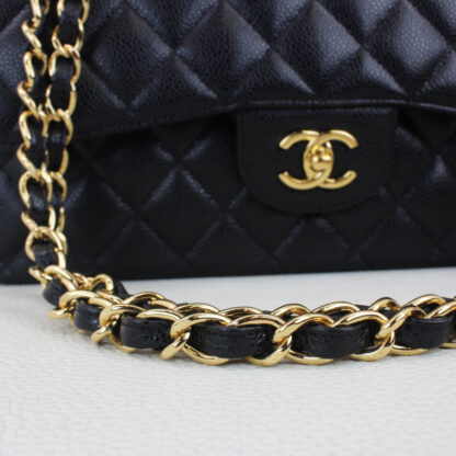 Chanel CLASSIC Lambskin Quilted Jumbo Double Flap Black Leather Crossbody - Image 20