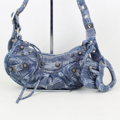 Balenciaga Le Cagole Blue Denim XS Shoulder Bag - Image 2