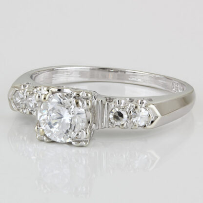 1940'S 14KWG Diamond Bridal Wedding Anniversary Engagement Ring - Image 2