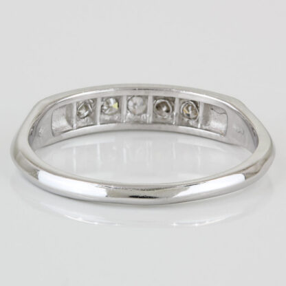 Antique Floral 1920's Platinum Diamond Wedding Ring / Anniversary Band Art Deco - Image 4