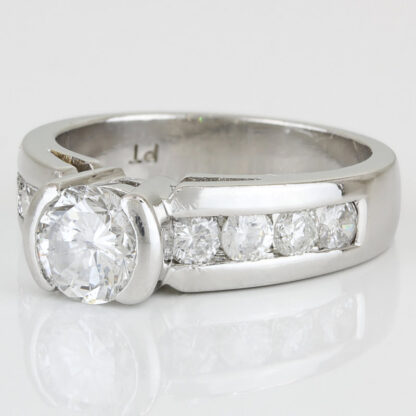 Platinum + Diamond Wedding Anniversary Band/ Engagement Ring - Image 2