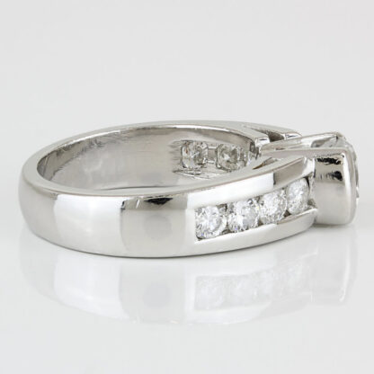 Platinum + Diamond Wedding Anniversary Band/ Engagement Ring - Image 3