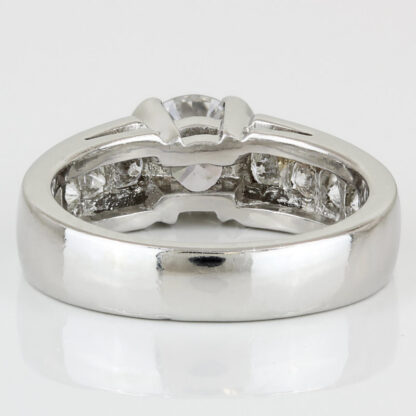 Platinum + Diamond Wedding Anniversary Band/ Engagement Ring - Image 4