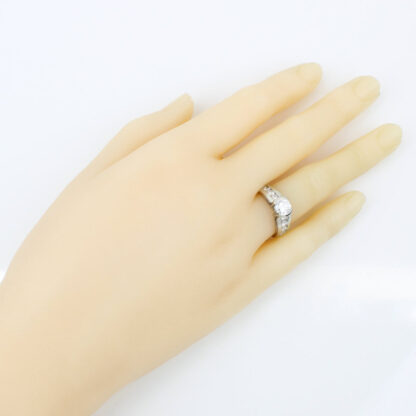 Platinum + Diamond Wedding Anniversary Band/ Engagement Ring - Image 7