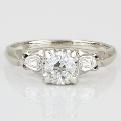 C. 1929 14KWG European Cut Diamond Art Deco Wedding Ring Engagement Ring