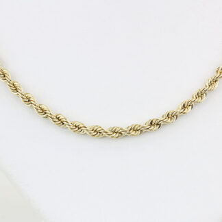 14KYG 26.25 Inch Rope Chain Necklace 3mm-Solid