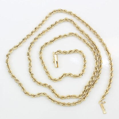 14KYG 26.25 Inch Rope Chain Necklace 3mm-Solid - Image 4