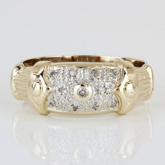 Vintage 14K Two-Tone Gold Diamond Band Ring