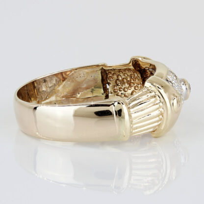 Vintage 14K Two-Tone Gold Diamond Band Ring - Image 3