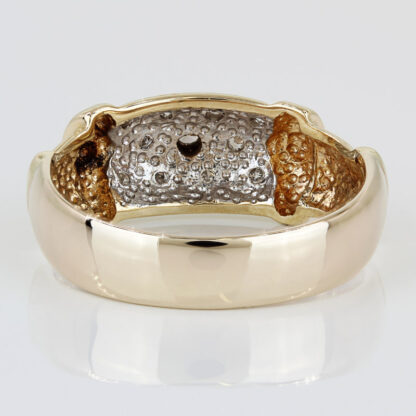 Vintage 14K Two-Tone Gold Diamond Band Ring - Image 4