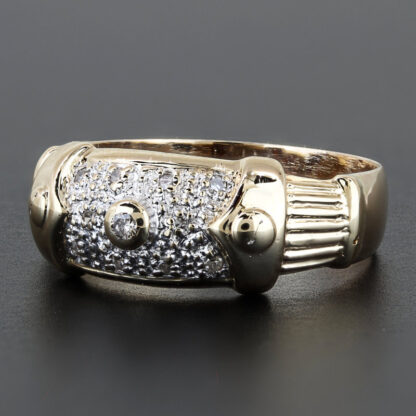 Vintage 14K Two-Tone Gold Diamond Band Ring - Image 6