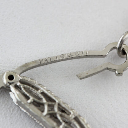 Art Deco 14KWG Rock Crystral & Diamond Necklace Krementz & Co 1931-1938 - Image 8