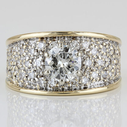 14KYG Pave Diamond Anniversary Statement Cocktail Ring 1.33CTW Gift