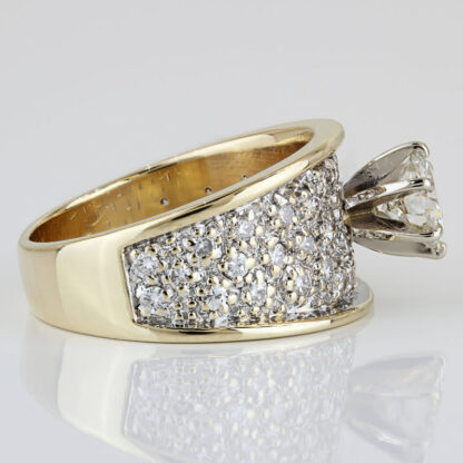 14KYG Pave Diamond Anniversary Statement Cocktail Ring 1.33CTW Gift - Image 3