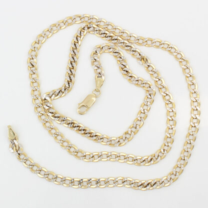 10K Two-Tone Gold 24"-inch Curb Link Chain Necklace - Image 4