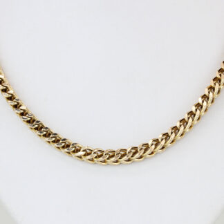 10KYG 20inch Franco Cuban Foxtail Link Chain Necklace
