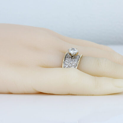 14KYG Pave Diamond Anniversary Statement Cocktail Ring 1.33CTW Gift - Image 6