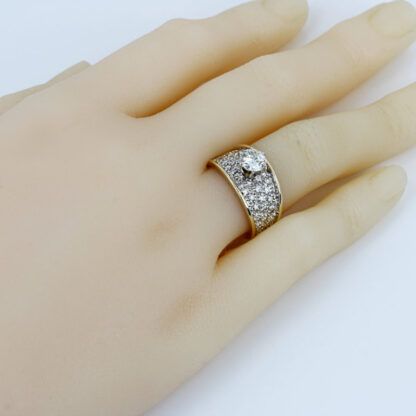 14KYG Pave Diamond Anniversary Statement Cocktail Ring 1.33CTW Gift - Image 7
