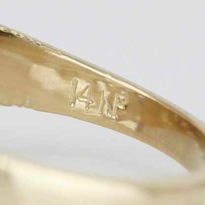 Vintage 1970s 14K Gold Nugget Freeform Ring European Diamond Retro Modernist - Image 5