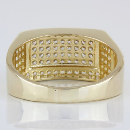 Men's 14KYG Pave Signet Statement Ring 58 Round CZ Cubic Zirconia Stones - Image 4