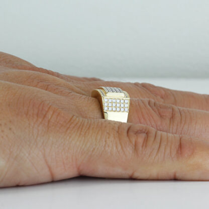 Men's 14KYG Pave Signet Statement Ring 58 Round CZ Cubic Zirconia Stones - Image 6