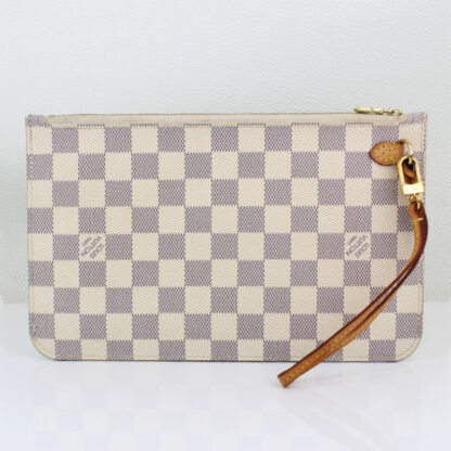 Louis Vuitton Neverfull MM Damier Azur Pochette Pouch Wristlet - Image 2