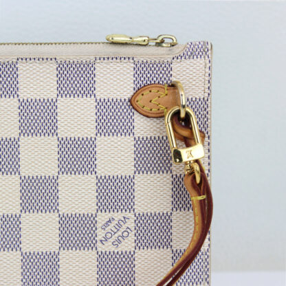 Louis Vuitton Neverfull MM Damier Azur Pochette Pouch Wristlet - Image 3