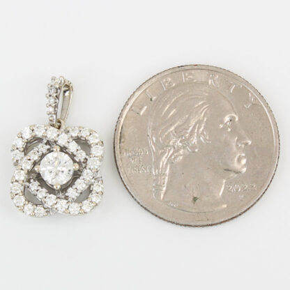 14KWG Diamond Floral Ribbon Pendant 1.25 CTW /.47 CTW SI1 by Sandeep IKS - Image 6