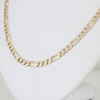 18.7-inch 14k Two-Tone Gold Diamond Cut Figaro Link Chain Necklace - Image 2