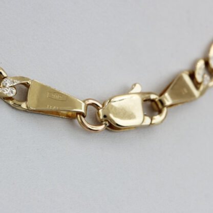 18.7-inch 14k Two-Tone Gold Diamond Cut Figaro Link Chain Necklace - Image 3