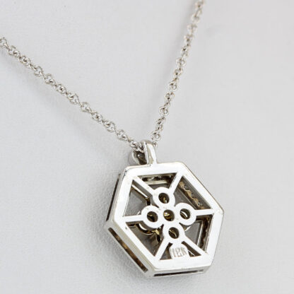18KWG Diamond Necklace Pendant by Jolie on Rolo Chain by Fancy NOS - Image 3