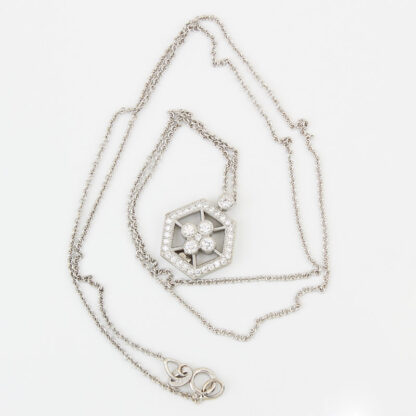 18KWG Diamond Necklace Pendant by Jolie on Rolo Chain by Fancy NOS - Image 5