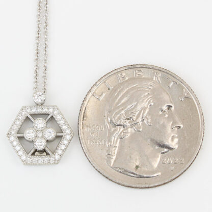 18KWG Diamond Necklace Pendant by Jolie on Rolo Chain by Fancy NOS - Image 6