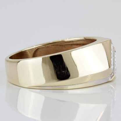 Vintage 1930s Bassett 10K Two-Tone Gold Diamond Wedding Band Art Deco Ring SZ 8 - Image 3