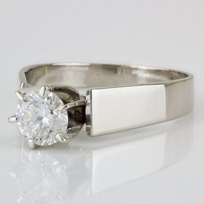 Vintage 1960s 14K White Gold Solitaire Diamond Bridal Engagement Wedding Ring - Image 2